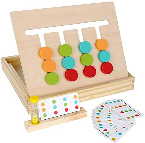 Holzspielzeug Montessori Spielzeug ab 3 Jahre, Sortierspiel Lernspiele ab 3 4 5 Jahre, Formen-Sortierspielzeug mit Sanduhr Geschenk Mädchen Junge