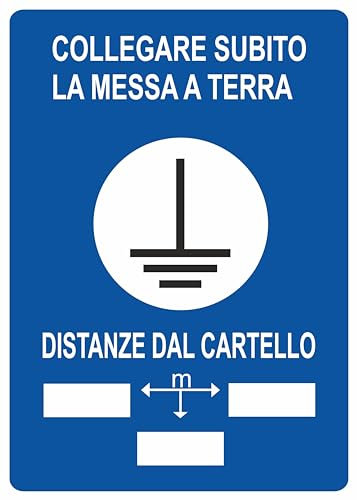 GLOBAL CARTELLO SEGNALETICO - collegare subito la messa a terra - Adesivo Extra Resistente, Pannello in Forex, Pannello In Alluminio (10x15 CM, Alluminio)