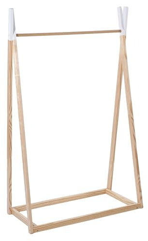 Miroytengo Porte-vêtements Tipi pour enfant en mélamine 79 x 126 cm - Couleur robe et blanc