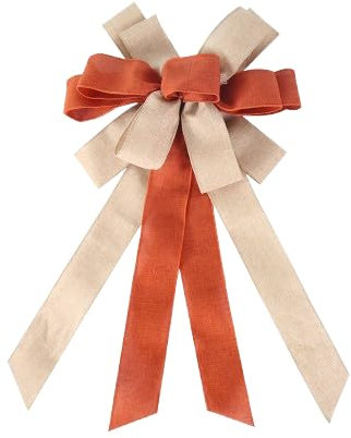 LAOYEFACAI Lazo de Navidad Decoraciones para Árbol de Navidad Adornos para Corona de Navidad Lazo navideño Artesanal de Doble Capa Grande para Corona de Navidad, Boda, Fiesta (Type H)