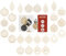 MCE-Commerce A550126 Weihnachtsaufhänger, Christbaumschmuck, 26 Stück, 6cm, Holz, Natur, 6-7cm