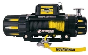 NovaWinch STINGER 10000SR Elektrische Seilwinde 12 V - 4500 kg / 10000 lbs - Motorwinde 4500W mit Kupfermotor - Offroad 4x4, Bootsanhänger oder Anhänger - 29 m Synthetikseil mit Haken