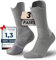 Juclise Bambus Coolmax Kompressionslaufsocken Sport Wandern Atmungsaktive Feuchtigkeitstransport Anti-Blasen Gepolstert Senkfußeinlage (DE/NL/SE/PL, Numerisch, 38, 42, Regular, Regular, Grau Lila)