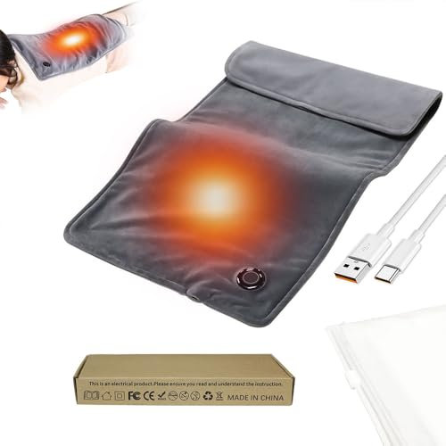 Eznaobo USB-Heizkissen, tragbares elektrisches Heizkissen, 5 V, beheiztes Kissen zur Schmerzlinderung, 3 Heizstufen und automatische Abschaltung, Heitherapie fr Schmerzen, Nackenlinderung, Bauchkrmpfe