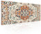 Vintage Rug Gaming Mouse Pad XL Orange Teal Retro Carpet Aesthetic Extended Large Mat Bohemian Boho Mousepad Desk Pad Non-Slip Rubber Base Stitched Edge Flower Keyboard Pad for Computer,31.5×11.8 in