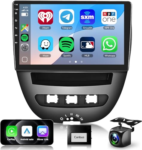 6G+128G Carplay Autoradio für Toyota Aygo/Citroen C1/Peugeot 107 2005-2014 | 10,1 Zoll IPS-Touchscreen 8 Core Android Radio, Carplay Android Auto/BT/WIFI/Mirror Link/GPS/DSP