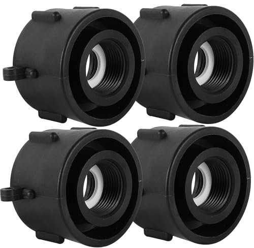 FOGWOWO Lot de 4 adaptateurs IBC, 60 mm, filetage grossier, importation vers BSP 1, accessoire de réservoir IBC, valve, raccord de tuyau, pour réservoir d'eau de pluie, conteneur