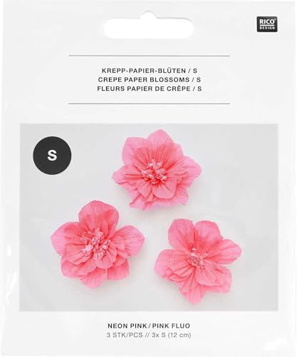 Krepppapier Blüten, Neon Pink, S, FSC MIX