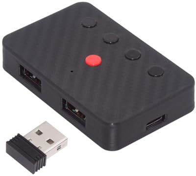 CY Teclado y ratón con Cable USB se convierten en un convertidor inalámbrico Bluetooth (BT) de 2,4 G con Receptor de alimentación Tipo C para Ordenador portátil, Tableta y teléfono.