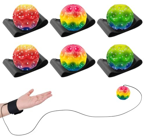 Huucozn 6 Stück Moon Mond Ball Jump Ball moonball 6cm Hohe Springender Gummiball Sprünge Jumpball Mondball Spaceball Leicht zu Greifen und zu Fangen Hüpfende Bälle für Drinnen Als Auch Draußen