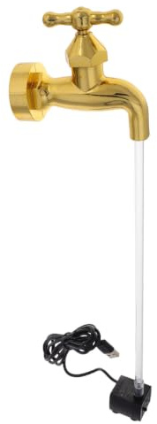 SOIMISS Kreativer Wasserhahn Deko mit Schwebender Wasserfontäne aus Kunststoff Einfache Installation für Entspannende Atmosphäre zu Hause und Geschäft
