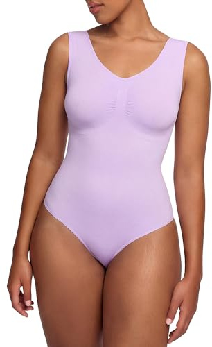 creamy fabrics Damen Figurformender Shapewear Bodysuit mit Slip – Tank Body mit breiten Trägern – Starke Kompression Bauch & Taille – Nahtlos für glatte Silhouette & Po-Lifting