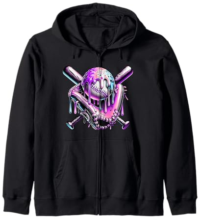 Guanto da Baseball Drip Viola Respect The Drip Giovani Ragazzi Ragazze Felpa con Cappuccio