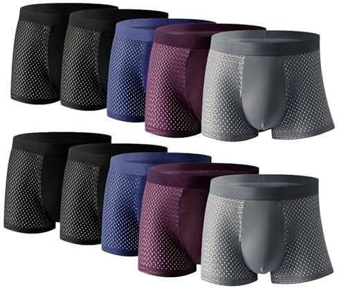 AAFGVC Boxer en Fibre DE Bambou -Boxer Bambou Homme Bambusfaser Boxer Für Herren Kühlend Bequem Passgenau Mit Hoher Haltbarkeit Für Training Pendeln Und Zuhause (TG)