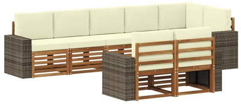 vidaXL Sofagarnituren Massivholz Akazie, Garten-Sofa, modernes Sitzmöbel für draußen, gemütliche Lounge, Terrassenset, stylisches Design