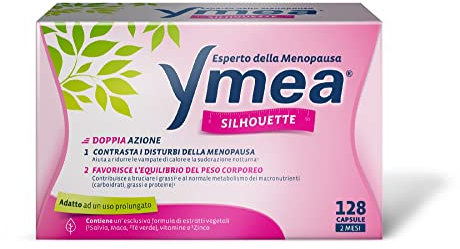 Ymea Silhouette Esperto della Menopausa, Integratore Alimentare, Favorisce l'Equilibrio del Peso Corporeo, 128 Capsule
