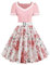 Babyonlinedress Femme Robe de Soirée Chic Jointif avec Ceinture Vintage rétro année 50s pin-up Rockabilly Swing à Pois Rose M