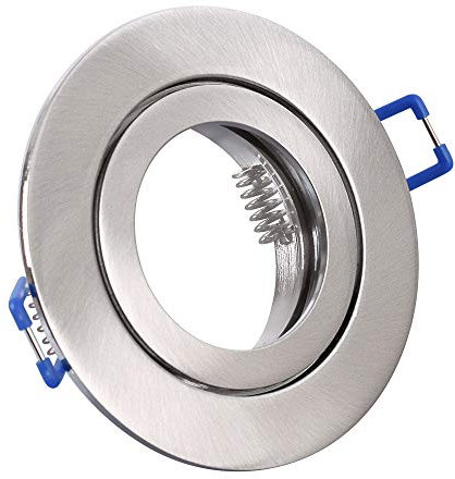 max K O M F O R T Einbaustrahler Bad 5101-SN | IP44 RUND Eisen gebürstet, Edelstahl-Optik – Einbauspot mit GU10 Fassung, Rostfrei, Deckenspot für Feuchtraum