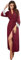 FEOYA Peignoir de Bain Femme Long en Coton - Robe de Chambre Longue Kimono Rouge - Vêtement de Nuit - Cadeau de Noël pour Femme M