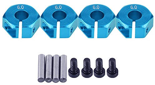 Tbest Radmitnehmer 12 mm, Radnabenadapter für HSP 1/10 Scale RC Car 1/10 Radmitnehmer Modellbau Spurverbreiterung(6mm-Blau) Automodell Spielzeug