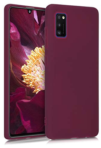 kwmobile Hülle kompatibel mit Samsung Galaxy A41 Hülle - weiches TPU Silikon Case - Cover geeignet für kabelloses Laden - Bordeaux Violett