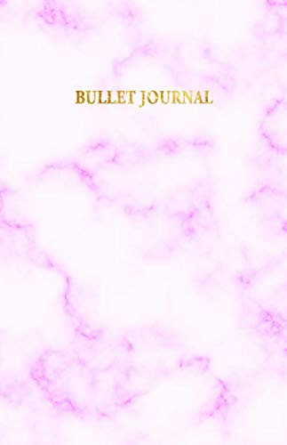 Bullet Journal: 150 pages - Soft Cover Marble Pink With Gold Lettering