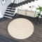 TAPISO Sari Teppich Rund Creme Modern Meliert Verwischt Design Wohnzimmer Schlafzimmer ÖKOTEX 150 x 150 cm