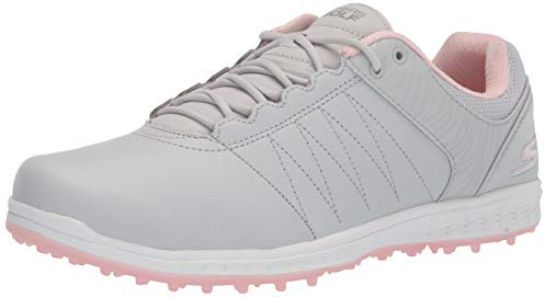Skechers Go Pivot Spikeless Golf Shoe, Zapatos Mujer, Gris Claro y Rosa, 38.5 EU