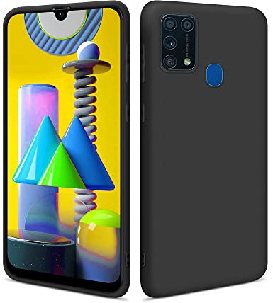 HSP Custodia nera compatibile con Samsung Galaxy M31 | Premium silicone TPU Case | Resistente ai graffi Resistente agli urti | Superficie opaca | Protettiva su misura morbida e sottile