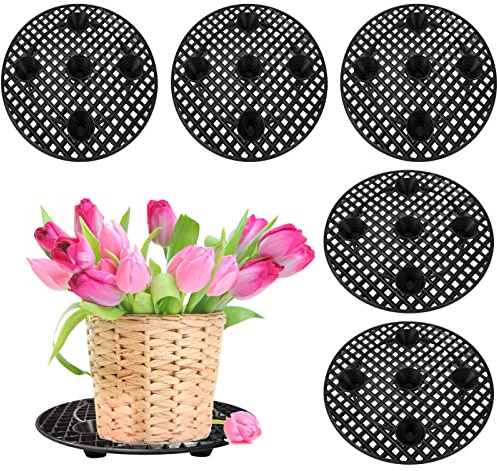 6 Pcs Big Plant Level Pot Elevator 12 Inch Heavy Duty Plant Stands Plant Pot Saucer for Avoiding Rot on Patio Deck, Plastic Round Planter Pots Elevator for Indoor Outdoor Garden Deck Floor Protector