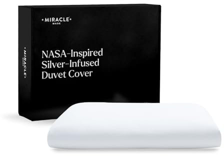 Miracle Made® Kühlender Bettbezug, weiß, Full/Queen – Lyocell-Silber-infundiert, Tierhaarschutz für Einlage, kompatibel mit Miracle Made Bettdecke
