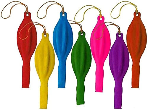 Aeromdale Balloons with Rubber Band Handles Assorted Colors Fun-Filled Large Neon Toys Fun Punching Balloons -18 Inch, 24 Pcs