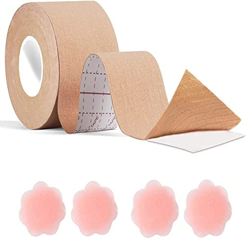 Ronronner Reggiseno Invisibile Reggiseno Adesivo con 2 Paia Copri Capezzoli Reggiseno Nastro Adesivo Adesivo Reggiseno,per Torace Riunito Prevenire Il Rilassamento Toracico