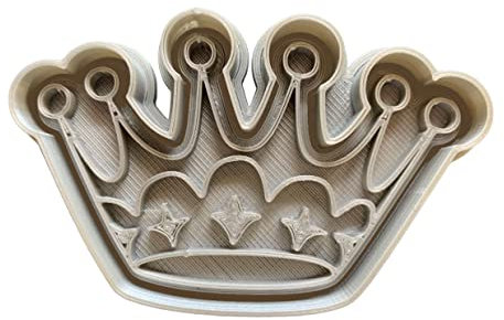 The Cookie Cutter Hub Formina per biscotti con corona di principessa da 9 cm e goffratura coordinata per biscotti e biscotti e argilla decorazione da forno