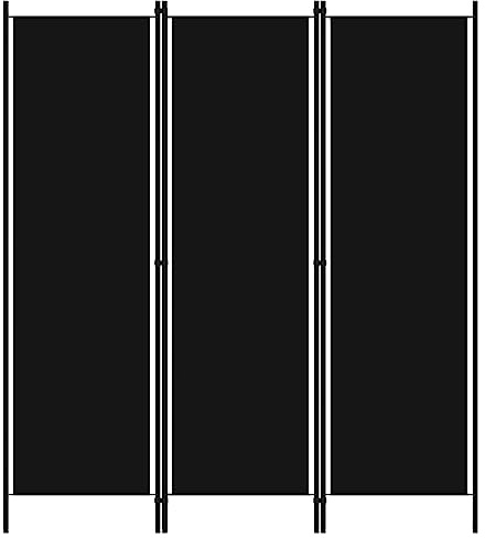HOMIUSE 150x180 cm Raumteiler Paravent Trennwand Balkon Sichtschutz Paravent Raumteiler Innen Raumteiler Trennwand Garten Sichtschutz Umkleidekabine Schwarz