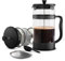 KICHLY French Press Kaffeemaschine, Espresso- und Teebereiter mit Dreifachfiltern, hitzebeständiges Borosilikatglas mit Stahlkolben (600 ml, Schwarz)