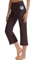LaiEr Frauen Yoga Capri Hose mit Taschen Weites Bein Straighthose Bauchkontrolle(Brown,X-Large)