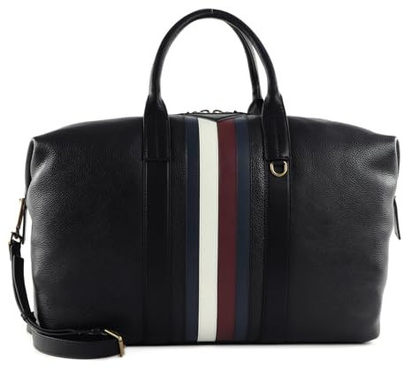 TOMMY HILFIGER TH Premium Leather Leather Duffle Bag Black