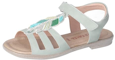 RICOSTA Mädchen Riemchensandalen Amelie, Kinder Sandalen, Weite: MITTEL, flach, Sommerschuhe, Freizeitschuhe, offene Schuhe, eukalyptus (530), 40 EU