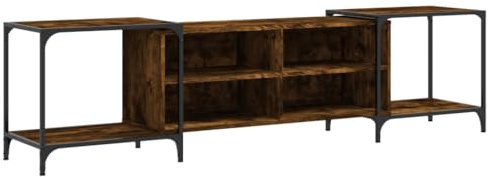 vidaXL TV Schrank, Verstellbar Fernsehschrank mit viel Stauraum, Lowboard HiFi Schrank mit Metallrahmen, Fernsehtisch TV Möbel für Wohnzimmer, Räuchereiche Holzwerkstoff
