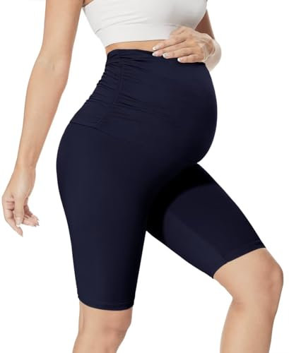 QGGQDD Kurze Umstandsleggings Damen Umstands Radlerhose Umstandshose Kurz Schwangerschaft Für Schwangere(Marineblau,XX-Large)