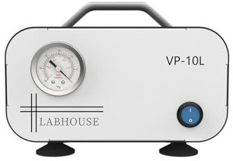 LABHOUSE Lab Diaphragm Vacuum Pump VP-10L Portable Mini Oilless Pump Oil Free 10L/min & Rubber Tube for Laboratory Vacuum Filtration,Negative Pressure,110V-220V