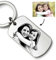 Porte clé photo personnalisé en inox brossé gravé, cadeau d'anniversaire, fête des pères, fete des mères