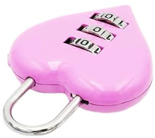 Rosa Kombinationsschloss, Herzform 3 Digitales Passwort Vorhängeschloss, Mini Outdoor Combo Gate Lock für Schule Turnhalle Schließfach, Zaun Tor, Werkzeugkasten, Mitarbeiter Hasp Locker Kombination