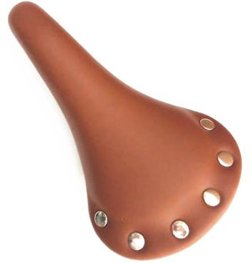 WAZUBC PU Leder Fahrradsattel, Universal Vintage Nieten Fahrradsitz Geeignet für Track Bike und Fixed Gear Fahrrad (Braun)