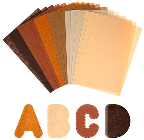 18 Stück 30 X 20 Cm Filzstoff Zum Basteln 1mm Stark Filz Bastelfilz Weicher Filzplatten Wollfilzplatten Stoff Filzblätter Für Handarbeit DIY Dekorationen Bastelstoffstücke(Braune Kaffeefarbe）