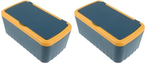 Ciieeo Wipes Dispenser with Lid 2-Pack Portable Tissue Box for Home and Office Compact Napkin Holder and Organizer Box