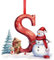 Weihnachtsdeko Acryl Buchstaben Anhänger Weihnachtsbaumschmuck, 2D Acryl Personalisierte Weihnachtsbaum Schmuck Anhänger Christmas Tree Decorations für Wohnzimmer Schlafzimmer (S)