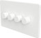 SAMOTECH UK WIFI Smart DIMMER No neutral wire required, compatible with Alexa, Google, Tuya, Smart Life - White 4-Gang
