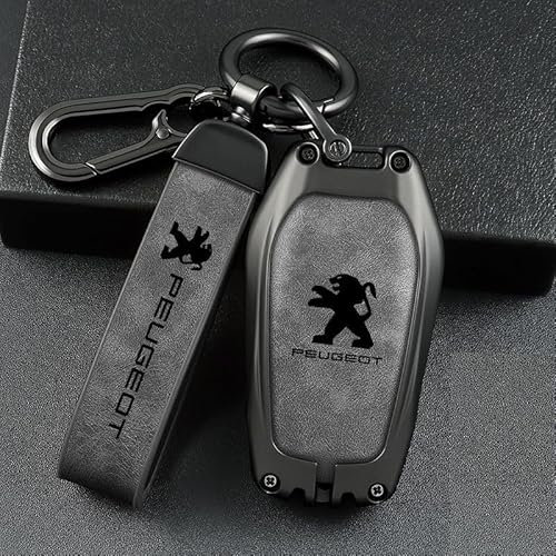 XWMRBD Auto Porte-clé pour Peugeot 408 508L 5008 4008 2008 308, Porte-clés de Remplacement pour Voiture avec Logo, Hommes et Femmes Cadeau Familial Mode Accessoires,B-OneSize